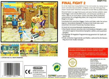 Final Fight 2 (Europe) box cover back